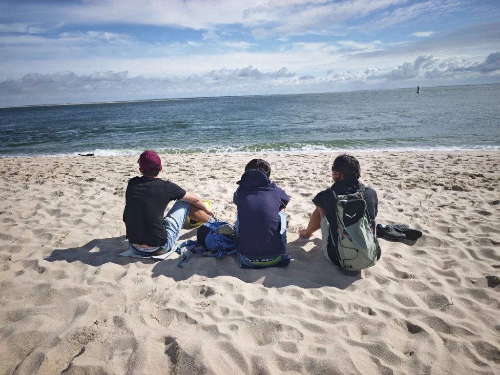 Pause an der Ellenbogenspitze auf Sylt mit Kindern