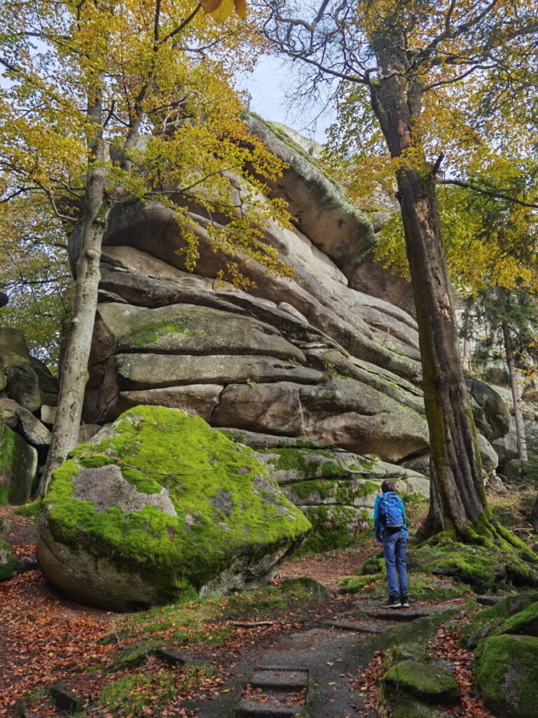 Zu den riesigen Felsen im Fichtelgebirge wandern - ideal mit Kindern!