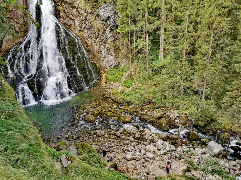 Der Gollinger Wasserfall von oben gesehen