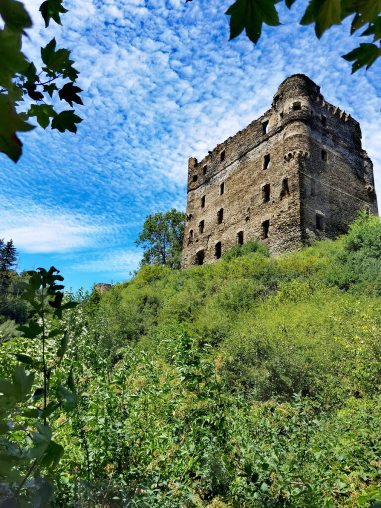 Wandern im Hunsrück mit Kindern auf dem Masdascher Burgherrenweg - Highlight ist die Burgruine Balduinseck