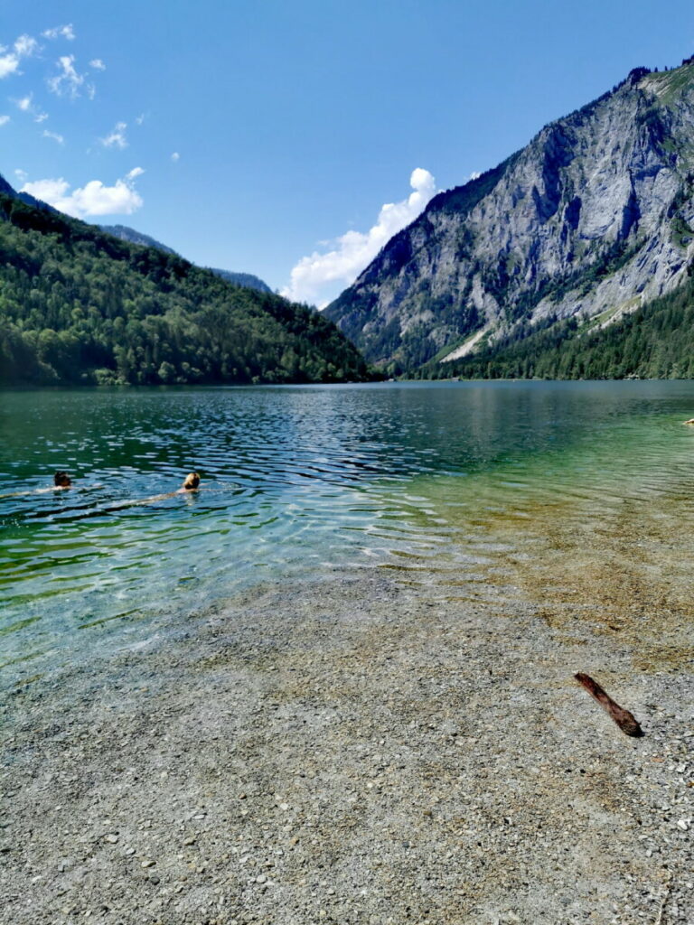 Am Leopoldsteinersee baden - das Wasser ist selbst im Hochsommer erfrischend kühl