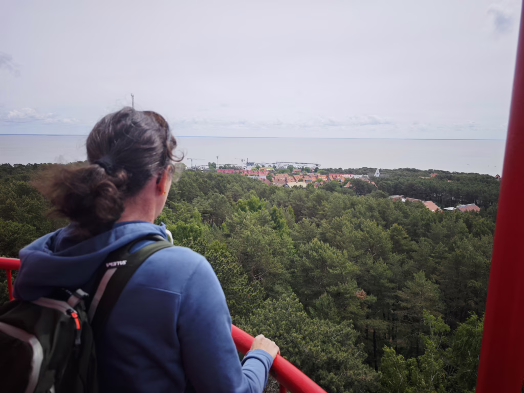 Die Aussicht vom Leuchtturm auf Nida und das Kurische Haff