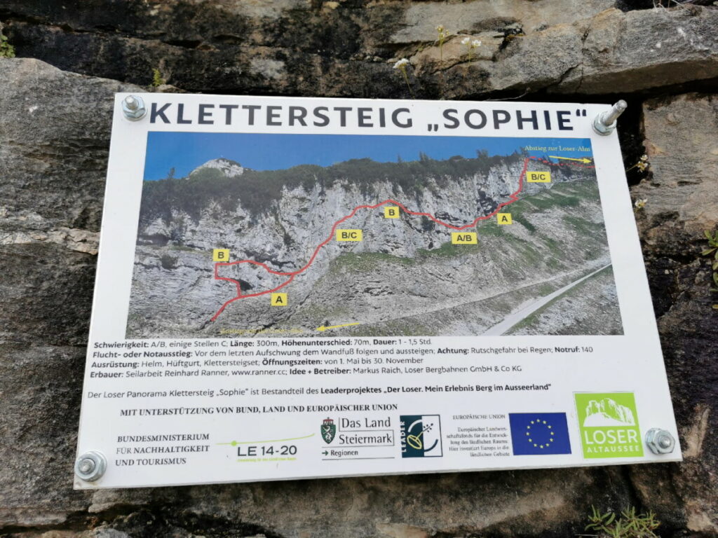 Der Loser Klettersteig Sophie