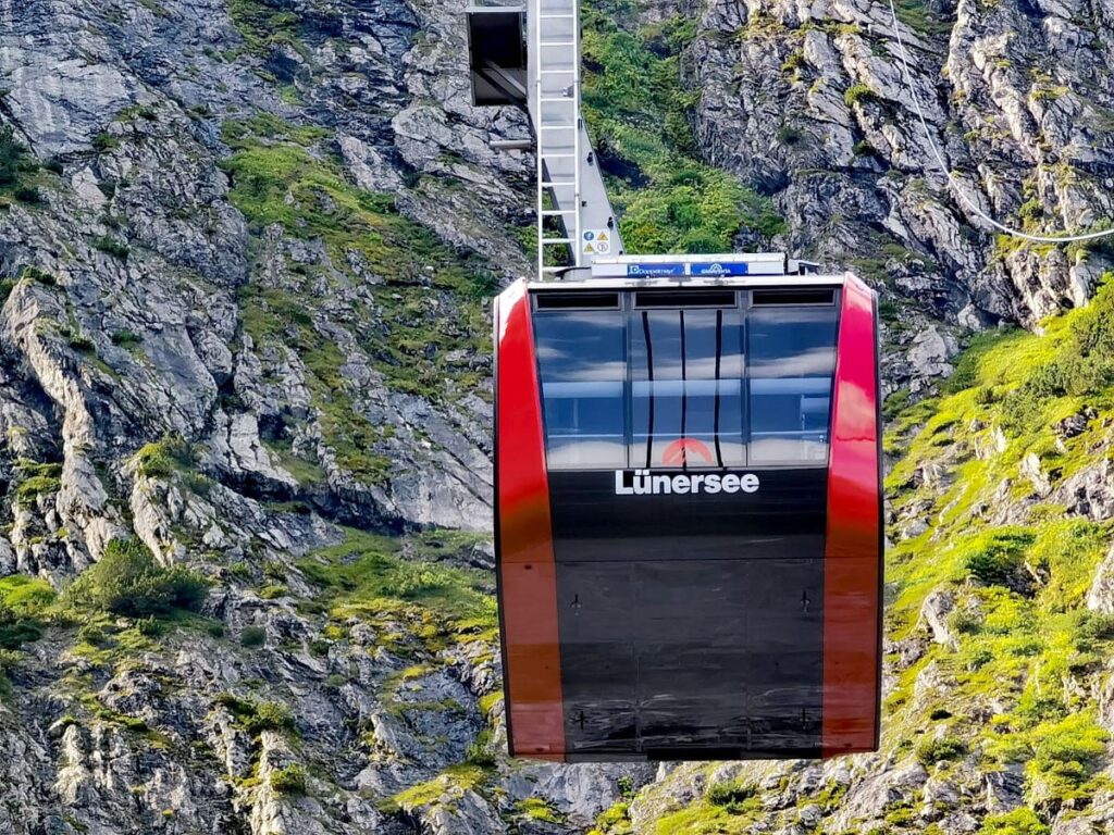 Mit der Lünerseebahn hinauf zum Startpunkt der Wanderung - das ist die neue Gondel