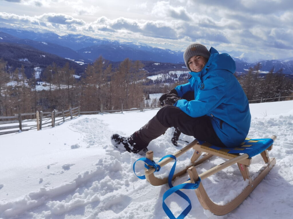 Pause auf der Prebersee Rodelbahn - mit Ausblick