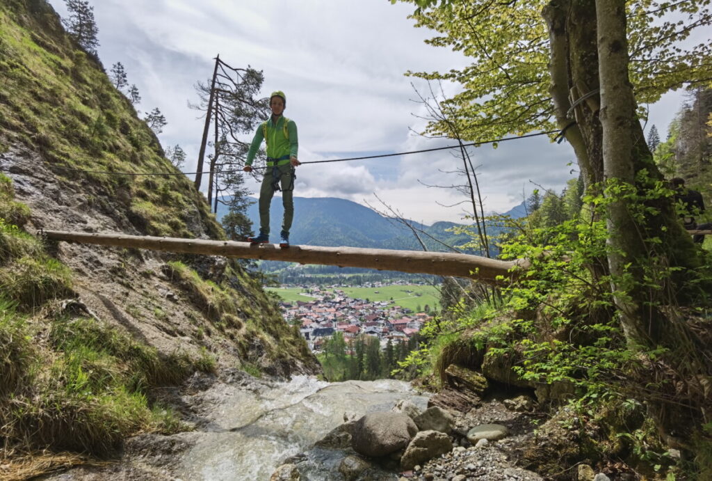 Ausblick auf Reit im Winkl beim Austieg am Hausbachfall Klettersteig