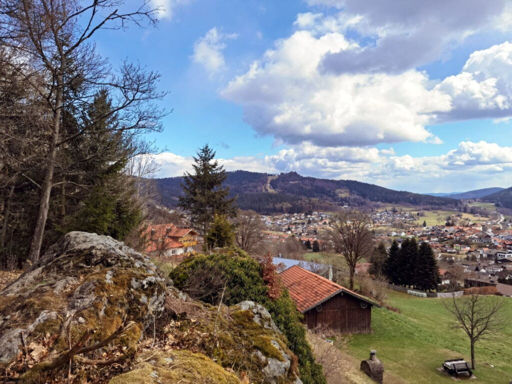 Ausblick über Bodenmais bei unserer Rieslochfälle Wanderung