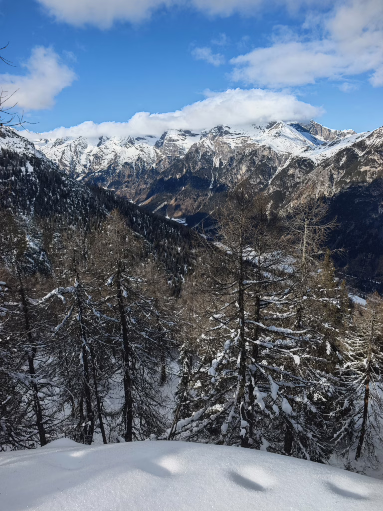 Auf dem Rosskopf winterwandern mit Blick ins Pflerschtal