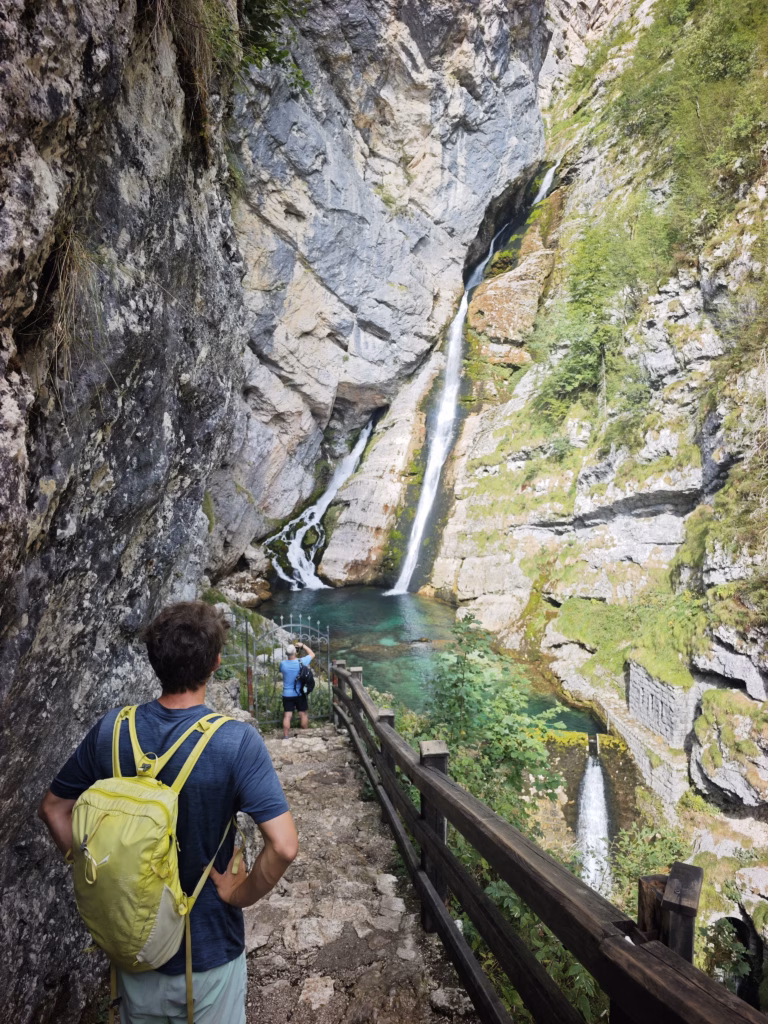 Der berühmte Blick auf den Savica-Wasserfall