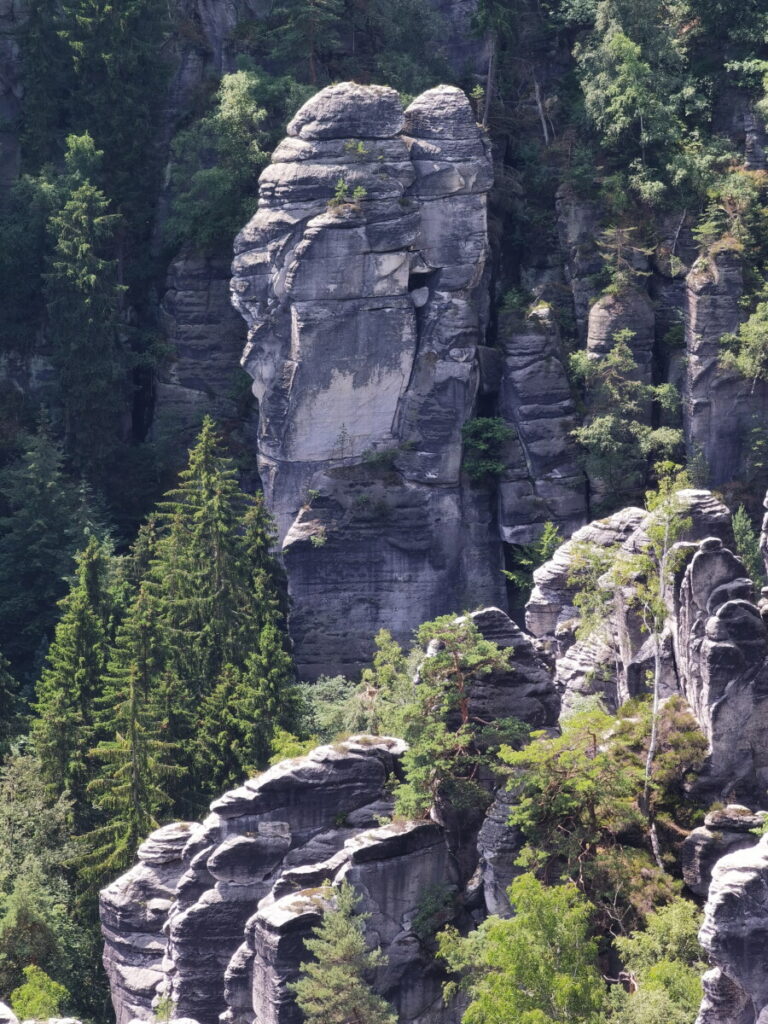 So schauen die Schwedenlöcher Felsen von oben aus - der Weg führt zwischendurch