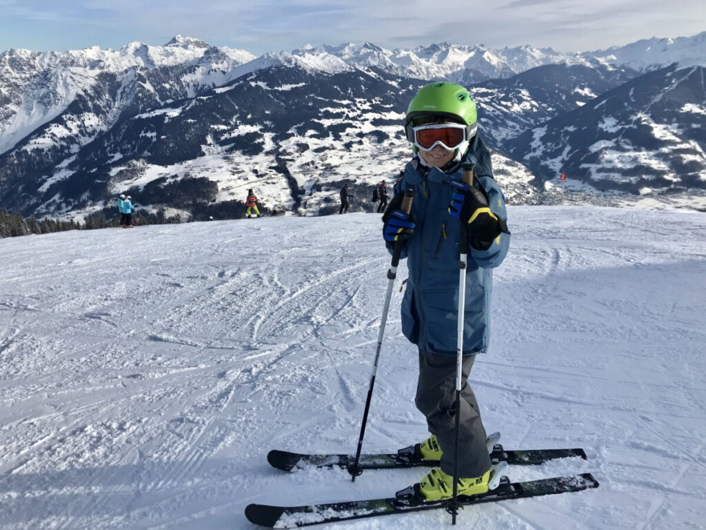 Skifahren mit Kindern - mit Traumsicht am Golm