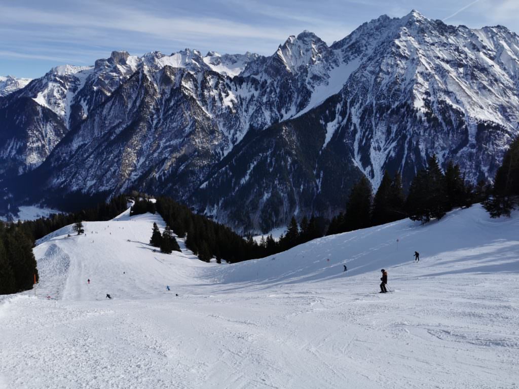 Skigebiet Brandnertal - die Abfahrt zur Mittelstation