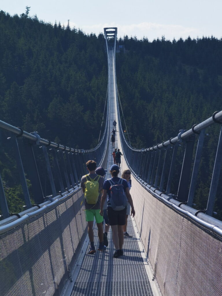 Die Skybridge ist mit 721 Metern Länge die längste Hängebrücke der Welt