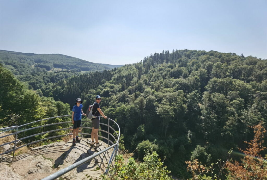 Ausblick am Trusetaler Wasserfall bei der Teufelskanzel