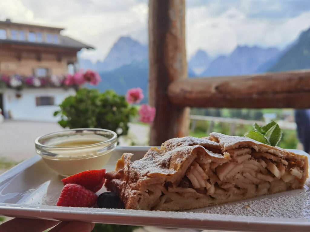 Wie wäre es mit Urlaub auf dem Bauernhof mit Apfelstrudel und Blick auf die Dolomiten?