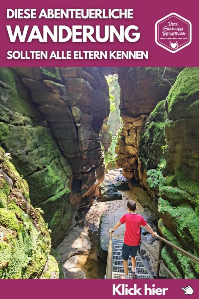 Durch die Teufelsschlucht in Richtung Uttewalder Grund mit Kindern