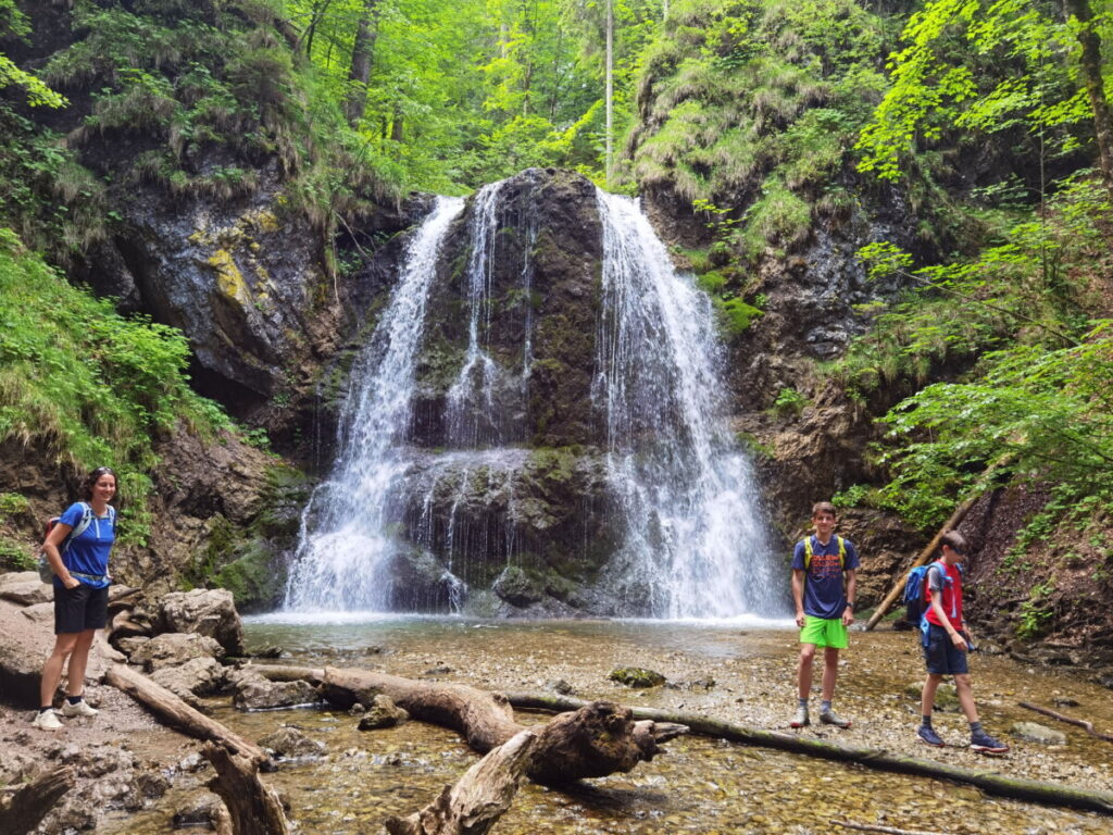 Wandern mit Kindern Bayern Wasserfall