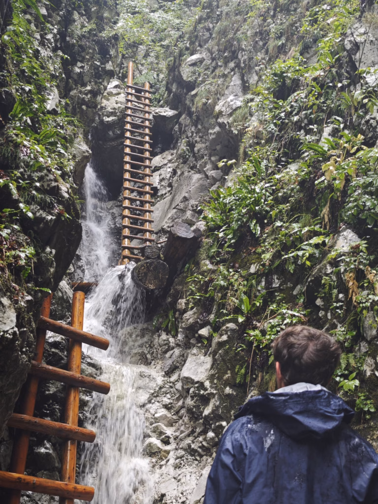 Der anspruchvollste Teil der Weißenbachklamm - die 10 Meter lange Leiter