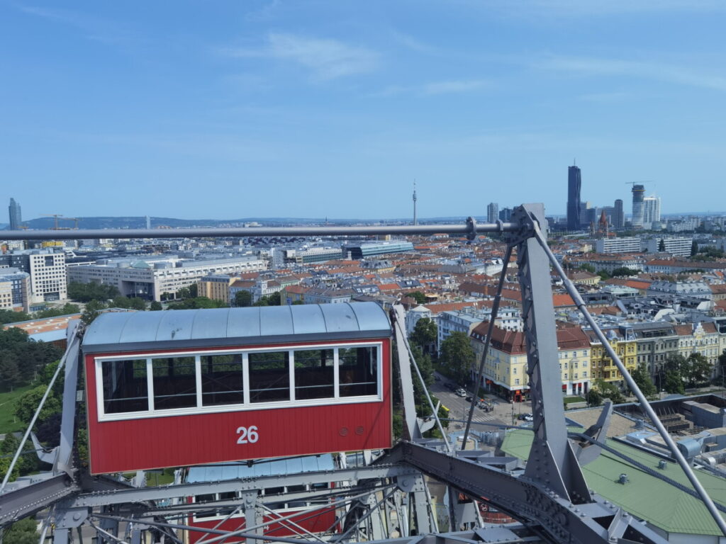 Unser Ausblick am höchsten Punkt Richtung Donauturm