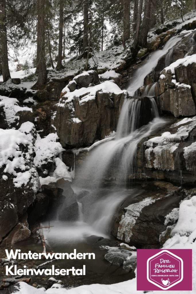 Winterwanderung Kleinwalsertal Schwarzwassertal Wasserfall