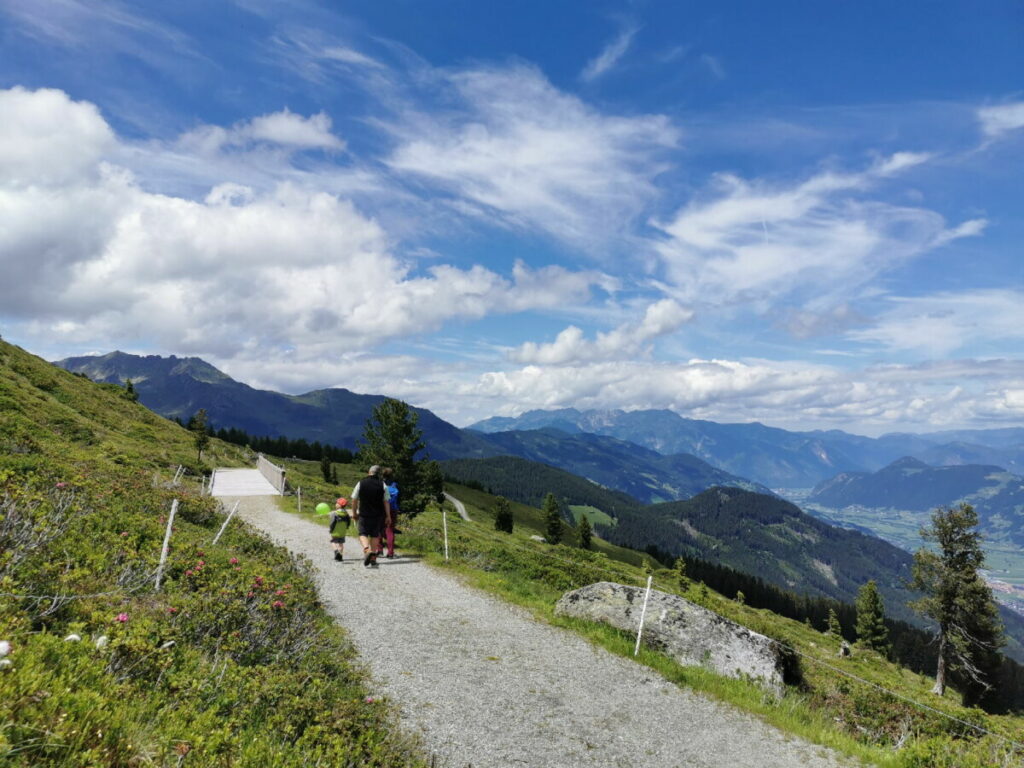 Zillertal wandern mit Kinderwagen - auf dem Hubertus Wildtierpfad