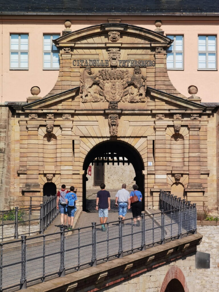 Der Eingang in die Zitadelle Erfurt - unser Start zur Petersbergrallye